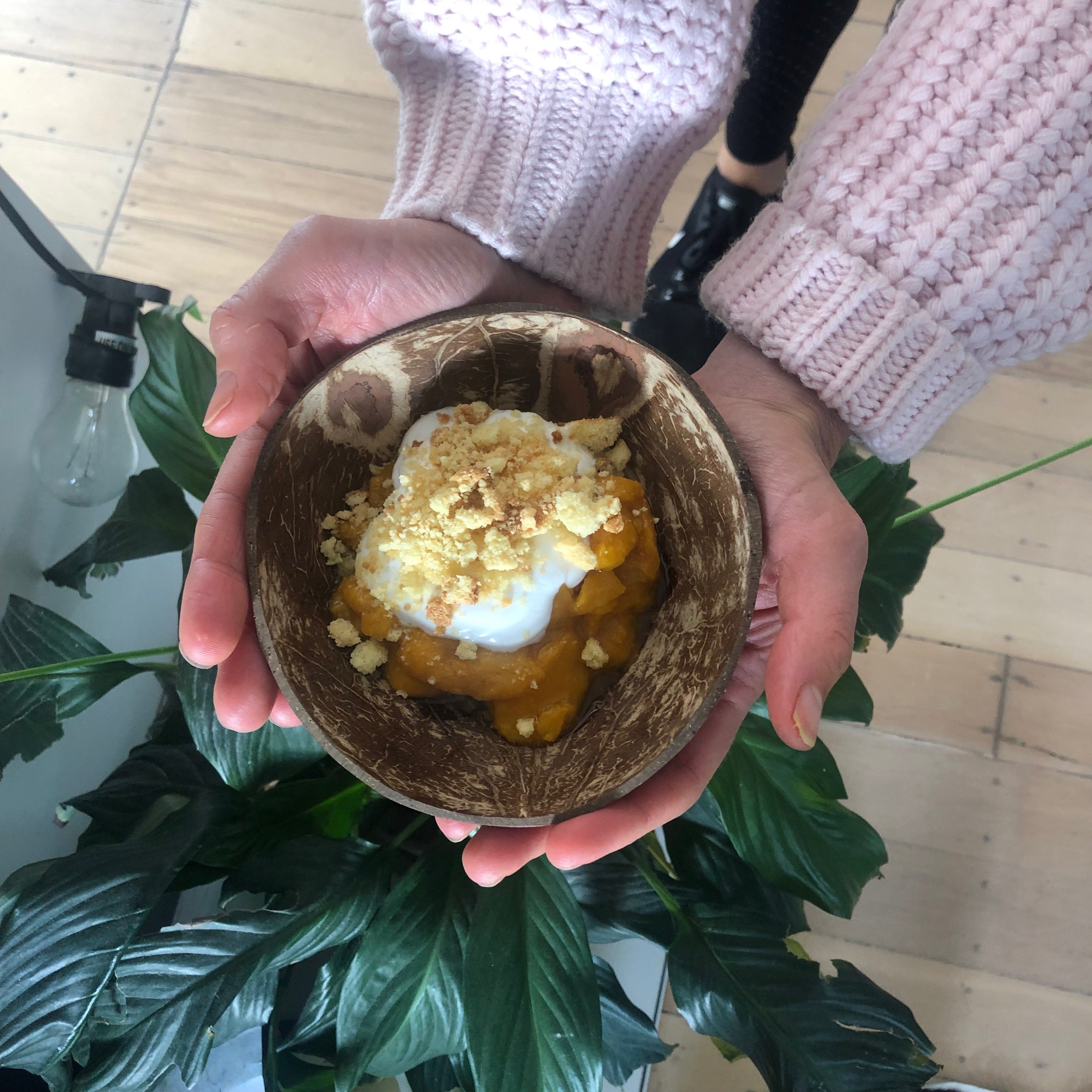 Honey and Thyme roasted Nectarine with Lemon Almond Crumble – J.Friend & Co