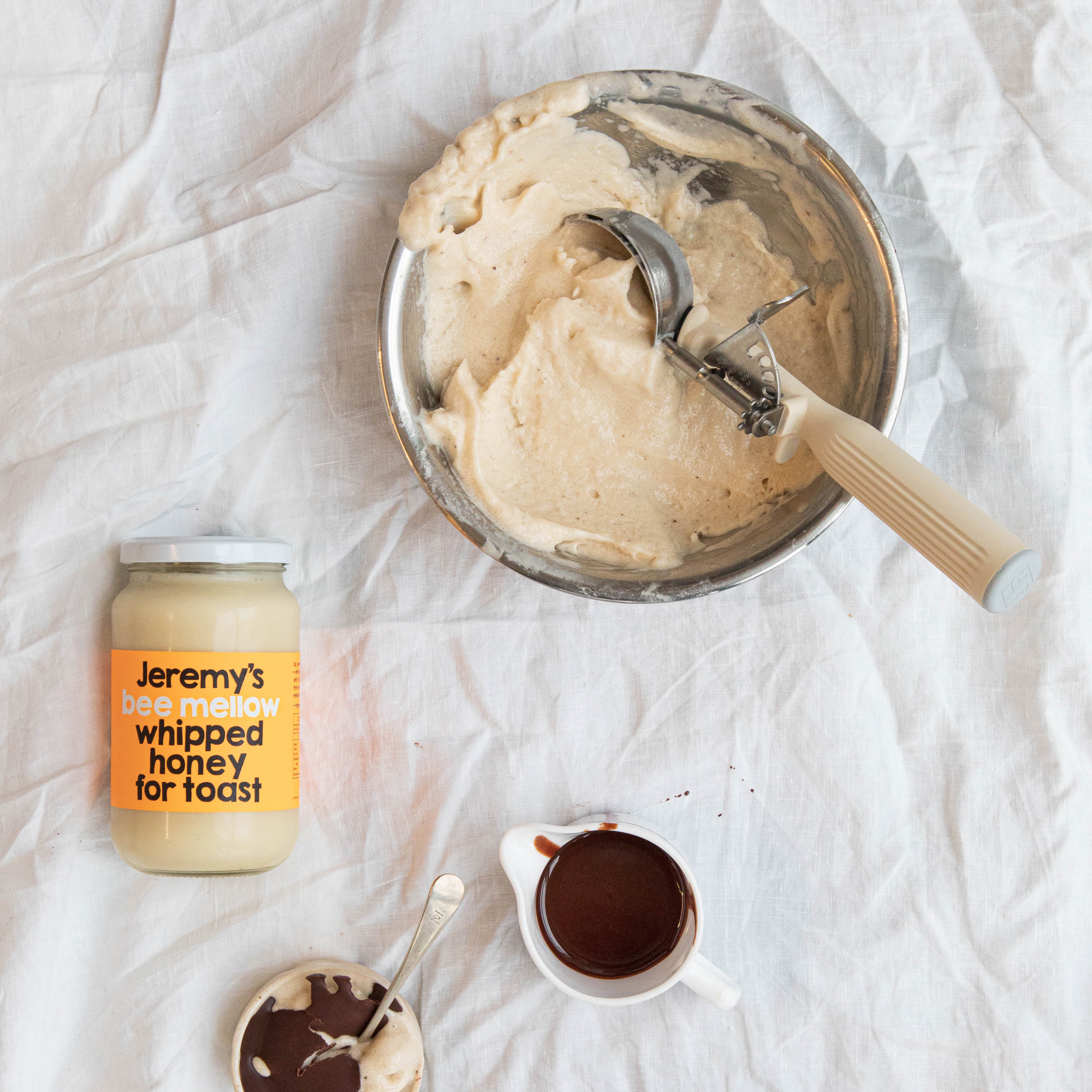 Two Raw Sisters – Banana Milkshake Ice Cream w/ Tahini Chocolate